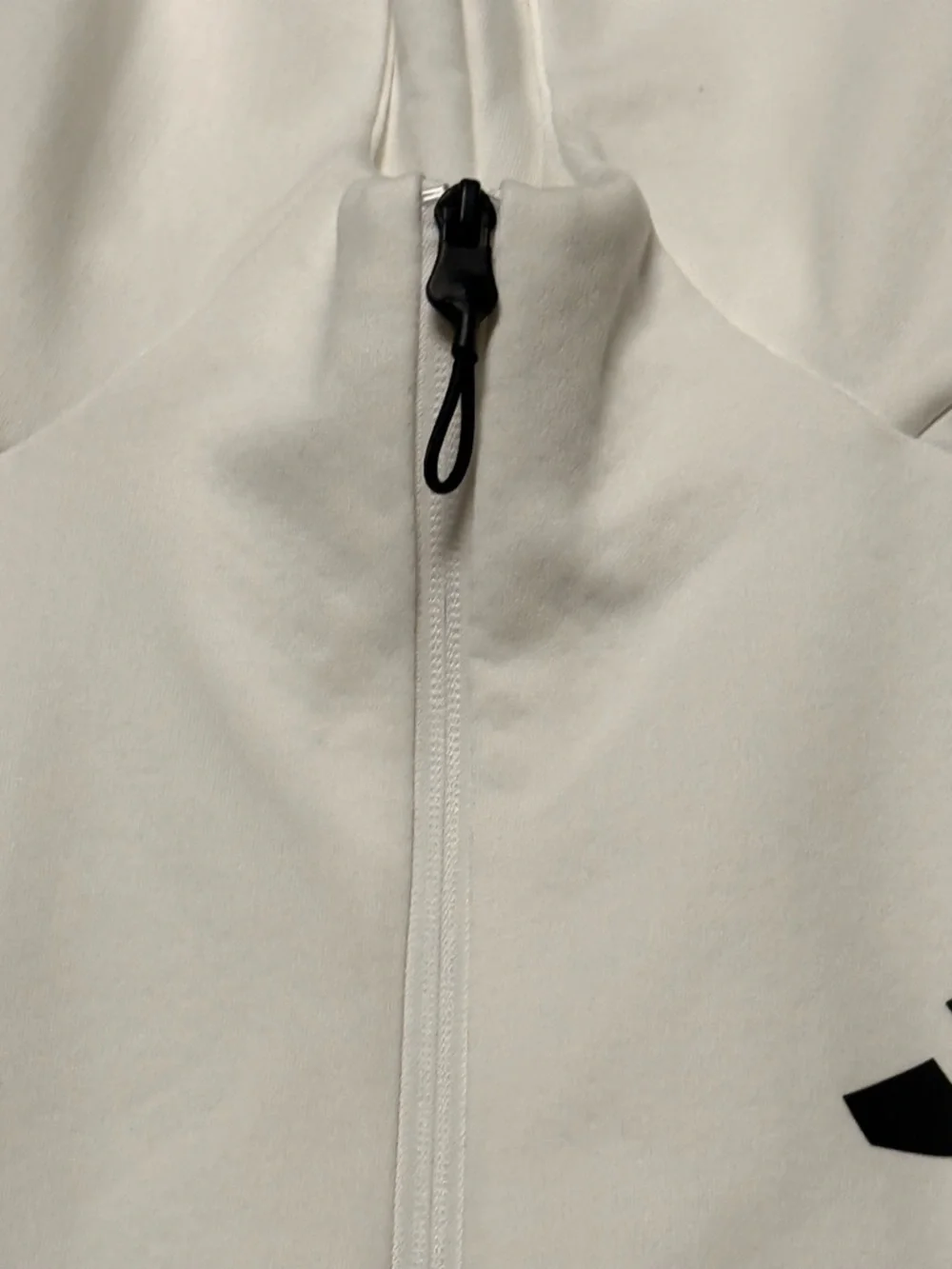 adidas White Zip-Up Hoodie with Black Logo - Picture 3 of 7
